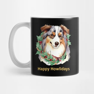 Happy Howlidays Australian Shepherd Mug